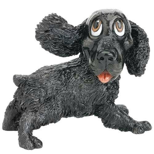 Black Cocker Spaniel Figurine Two Woofs